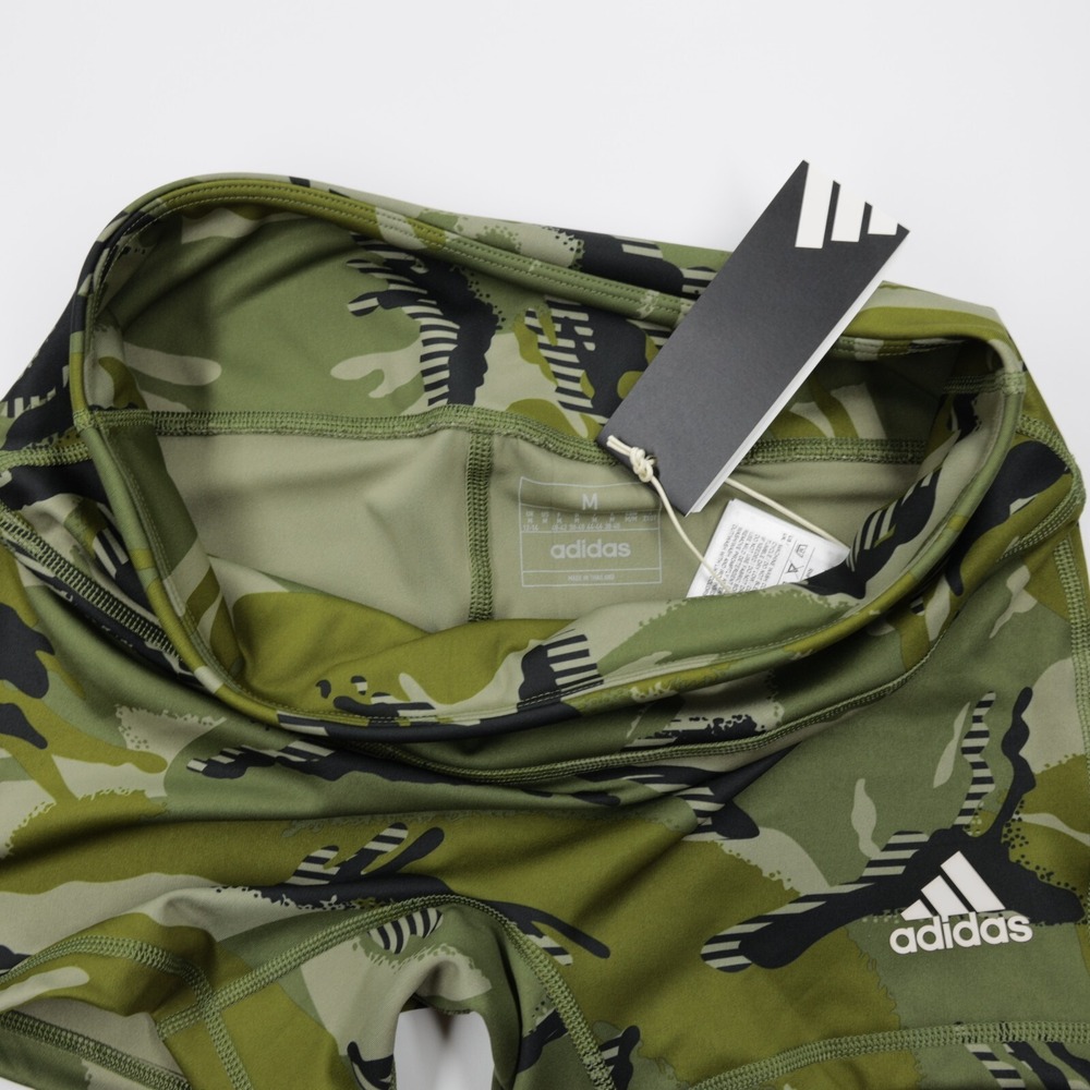 Adidas Women's Stretch Compressive‎ Fit 4 Inch Tight Camo Shorts Green Size M - Picture 7 of 8